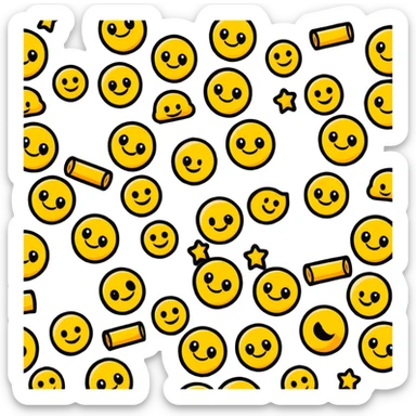 clean simple design with only a sparkle emoji overlaid on a roll of patterned fabric, nothing else sticker