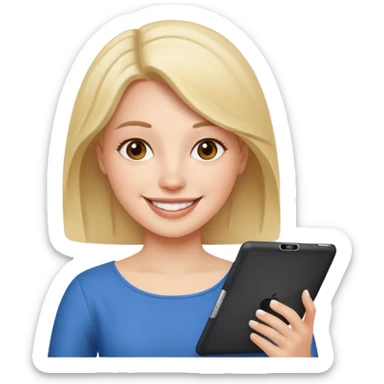 ESTUDIANTE CON IPAD mujer sticker