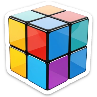 Transparent glass Rubix cube sticker
