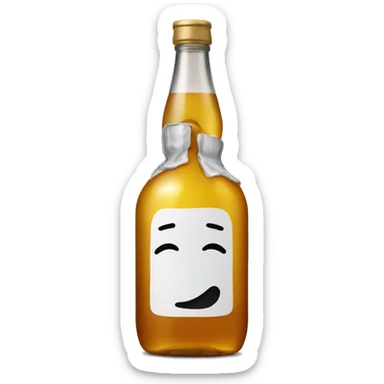 drunk face emoji with a bottle of liquor  sticker