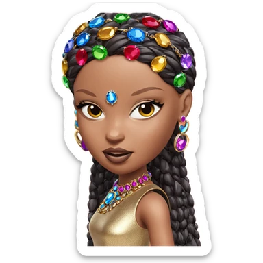 dark-skinned girl with jewelry sticker