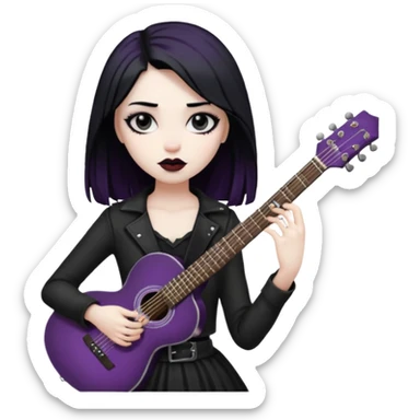 Goth girl with guitar sticker