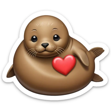 seal with heart sticker
