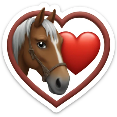 Red heart with horse sticker