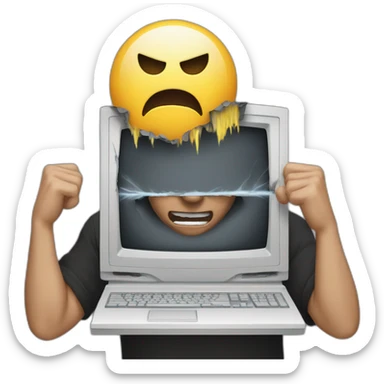 michael destroys his computer in rage sticker