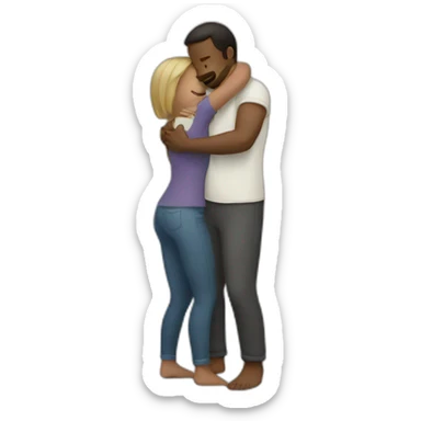Couple White hug sticker