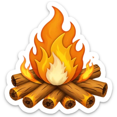 Campfire and wool felt texture sticker