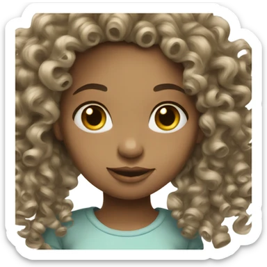  Curly hair girl coquette pale sticker