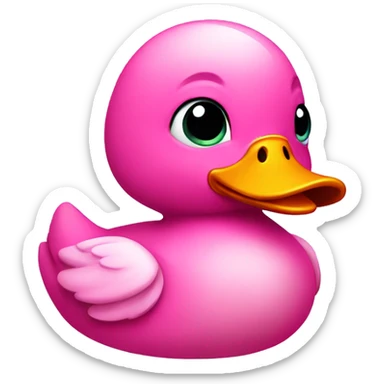 Pink cute duck sticker