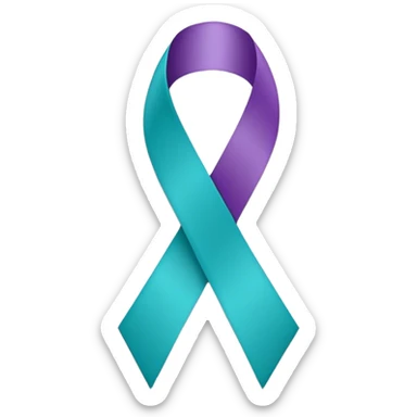Purple and teal Suicide awareness ribbon sticker