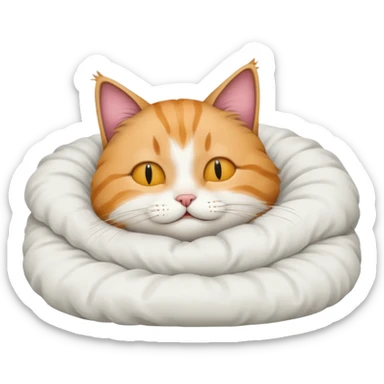 Cat in bed sticker