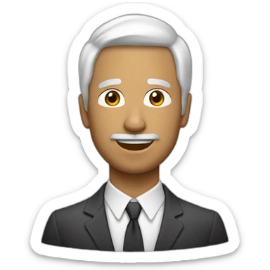 un señor pelo blanco guiando a una persona sticker