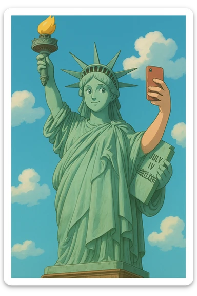 takes a selfie sticker