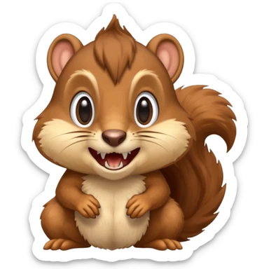 A prehistoric saber-tooth squirrel sticker