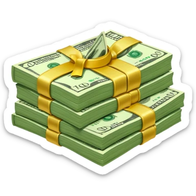 Dollars on bed sticker