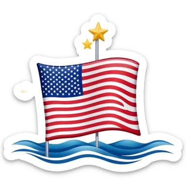 Can you design a square upside down Us flag with the stars in the bottom left corner and no waves sticker