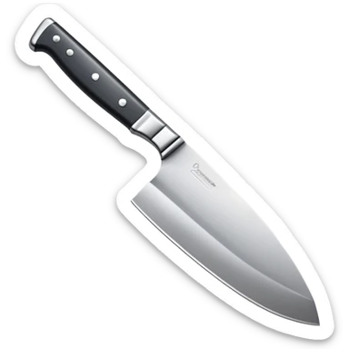 chef knife with shiny blade sticker