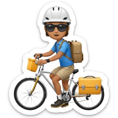 Bike courier with messenger box,Delivery Crew sticker