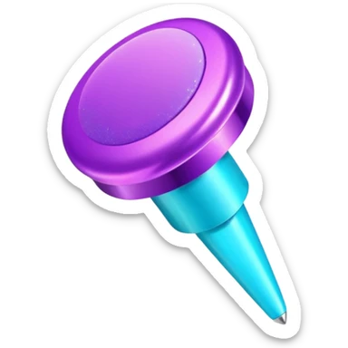 glitter purple and cian pin office sticker