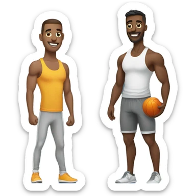 Two guys at gym sticker