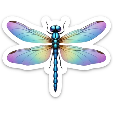 Peaceful Dragonfly change color  keep  black background  sticker