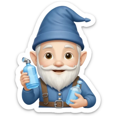 gnome with water can sticker