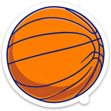 Minimalist Spalding basketball with NBA logo, orange with black lines sticker