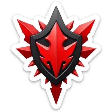 red and black chaos shards legion emblem sticker