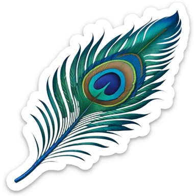 Create a single peacock feather emoji for instagram bio sticker