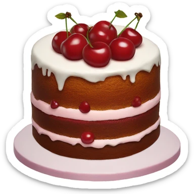 Cherry cake sticker
