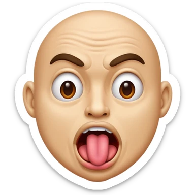 Crazy guy wagging tongue out of mouth  sticker