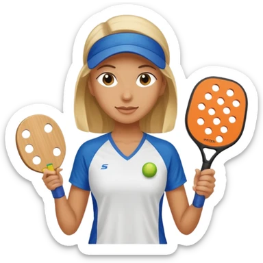 Pickleball player female sticker