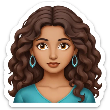 Morena ondulada con rasgos de India muy bonita  sticker