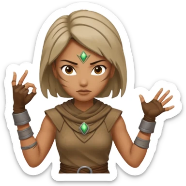 earth bender woman who has powers to shape earth sticker