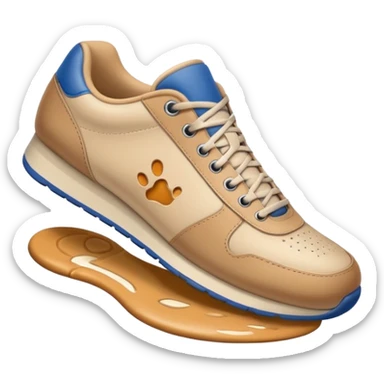  a foot wearing a sneaker pressing on the ground, leaving a visible shoe print beneath. Rounded, glossy, smooth, soft shadows, white background.


 sticker