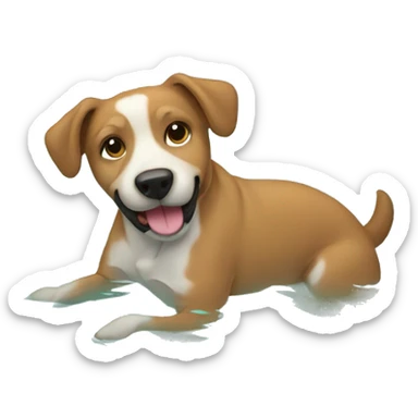 dog in a pool sticker
