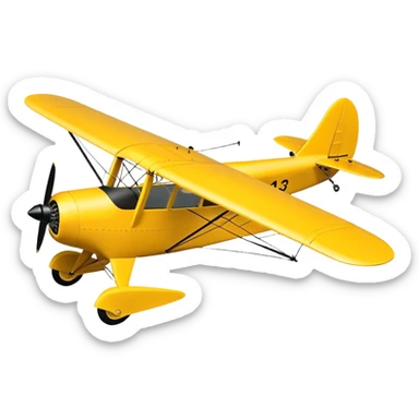 Piper J3cub airplane  sticker