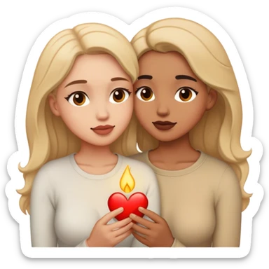 female couple in intimate moment together sfw sticker