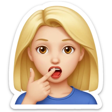 Niña mordiéndose el dedo  sticker