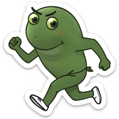 Fat person running sticker