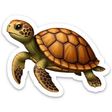 A brown turtle sticker
