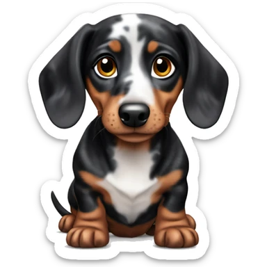Black Merle mini dachshund  sticker