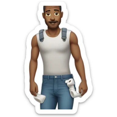 Man with broken femur sticker