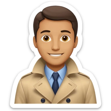 outerwear coat men trenchcoat beige sticker