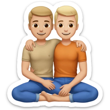 Gay man straddling another gay man’s lap sticker