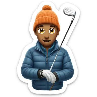 Cold weather golf sticker