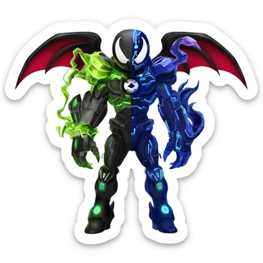 Venom-Cyberbug-Genesect-Zekrom-Darkrai-Scizor-fusion, full body sticker