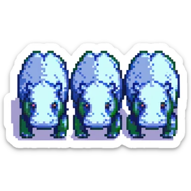 little hippos with 3 heads, different background sticker