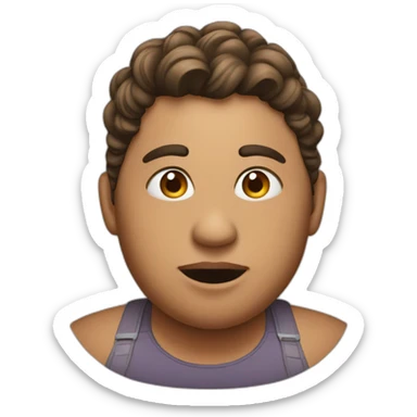 Big woman getting fooled by boyfriend sticker