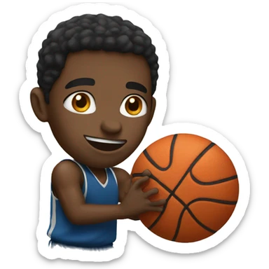 Black male playing basketball sticker